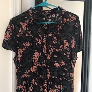 ZARA. Long button down floral dress.